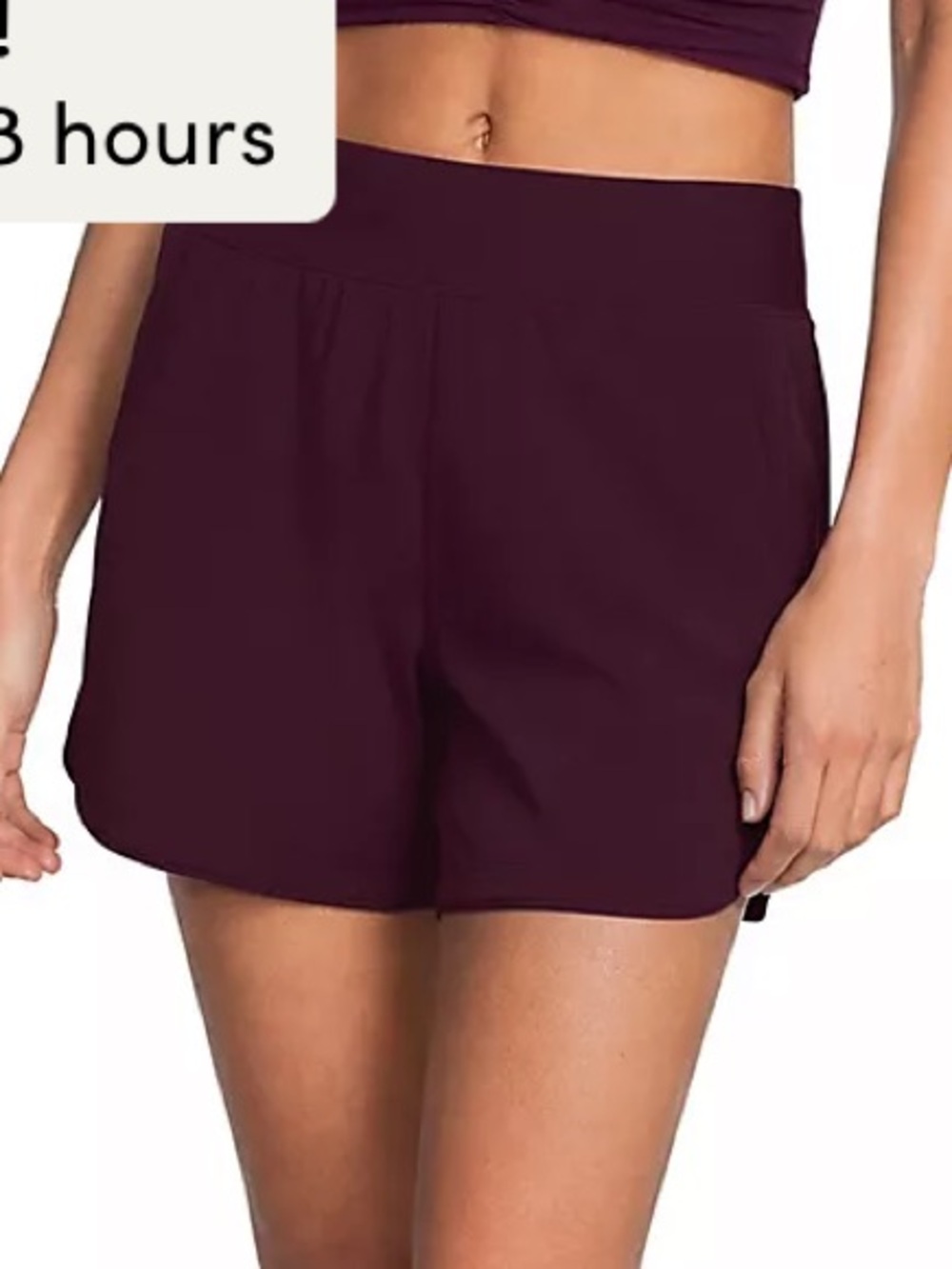 EUC LANDS END 5” Board Shorts, 14P,  UPF50, Deep Wine, Attached Panty, Pockets!
